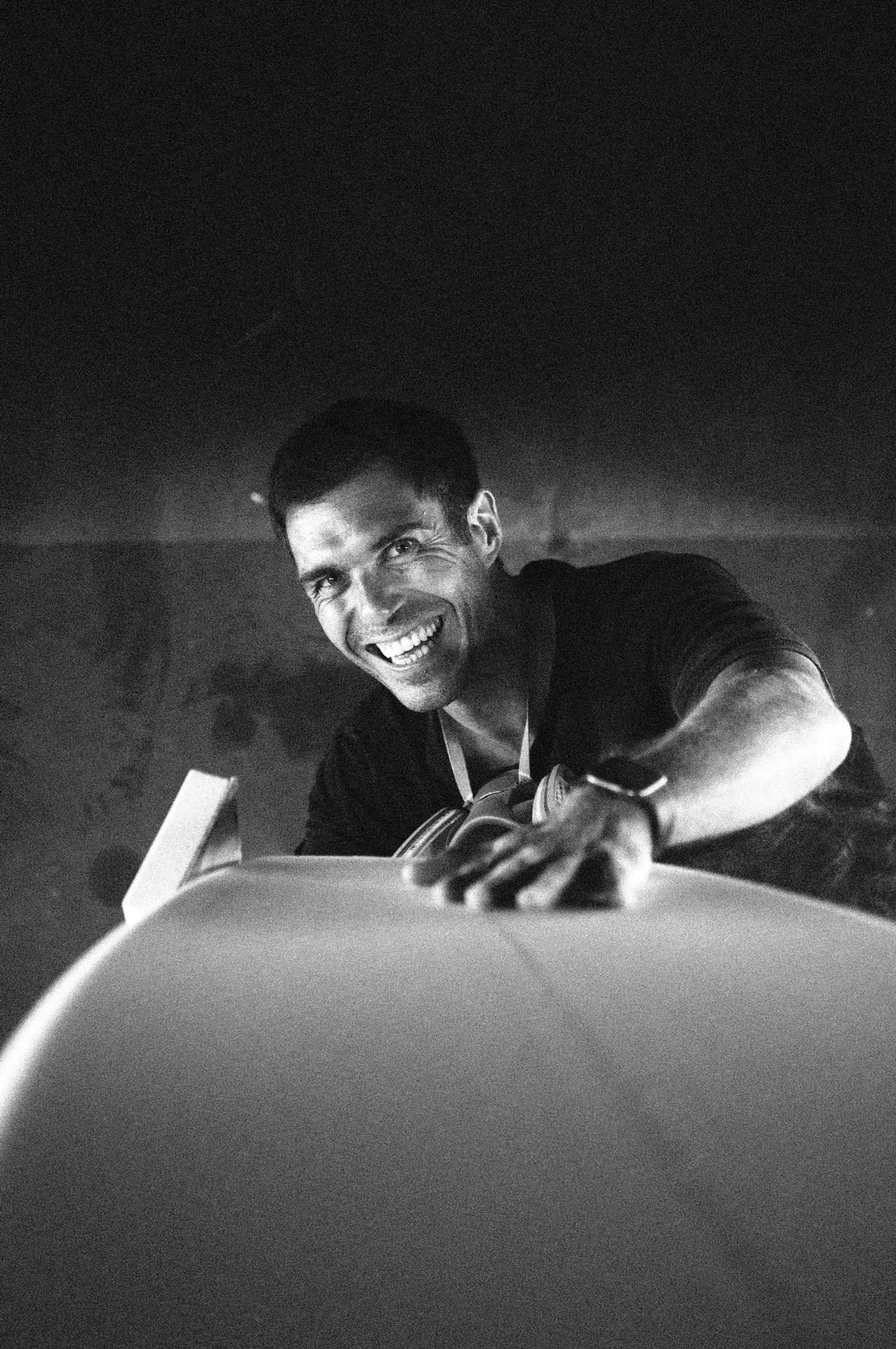 Eduardo Garcia in the shaping bay